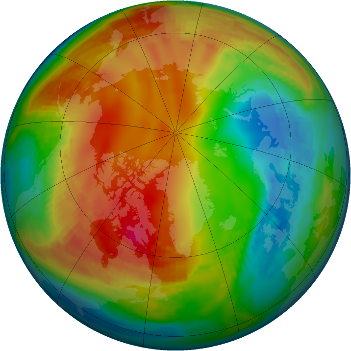 Arctic ozone map for 20 January 1987